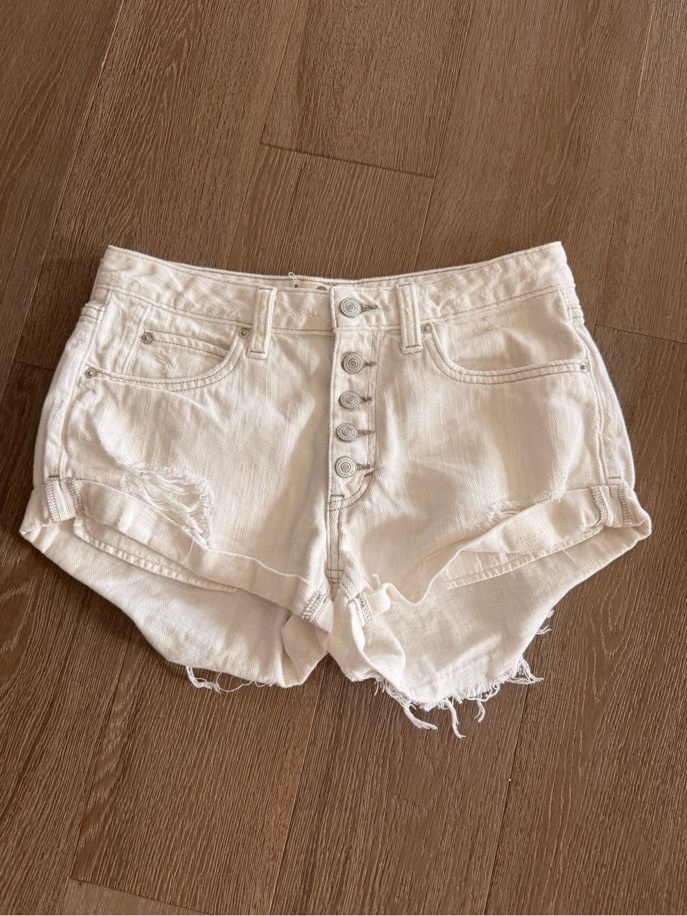 We The Free High-Rise Button-Fly Women's Denim Shorts 26